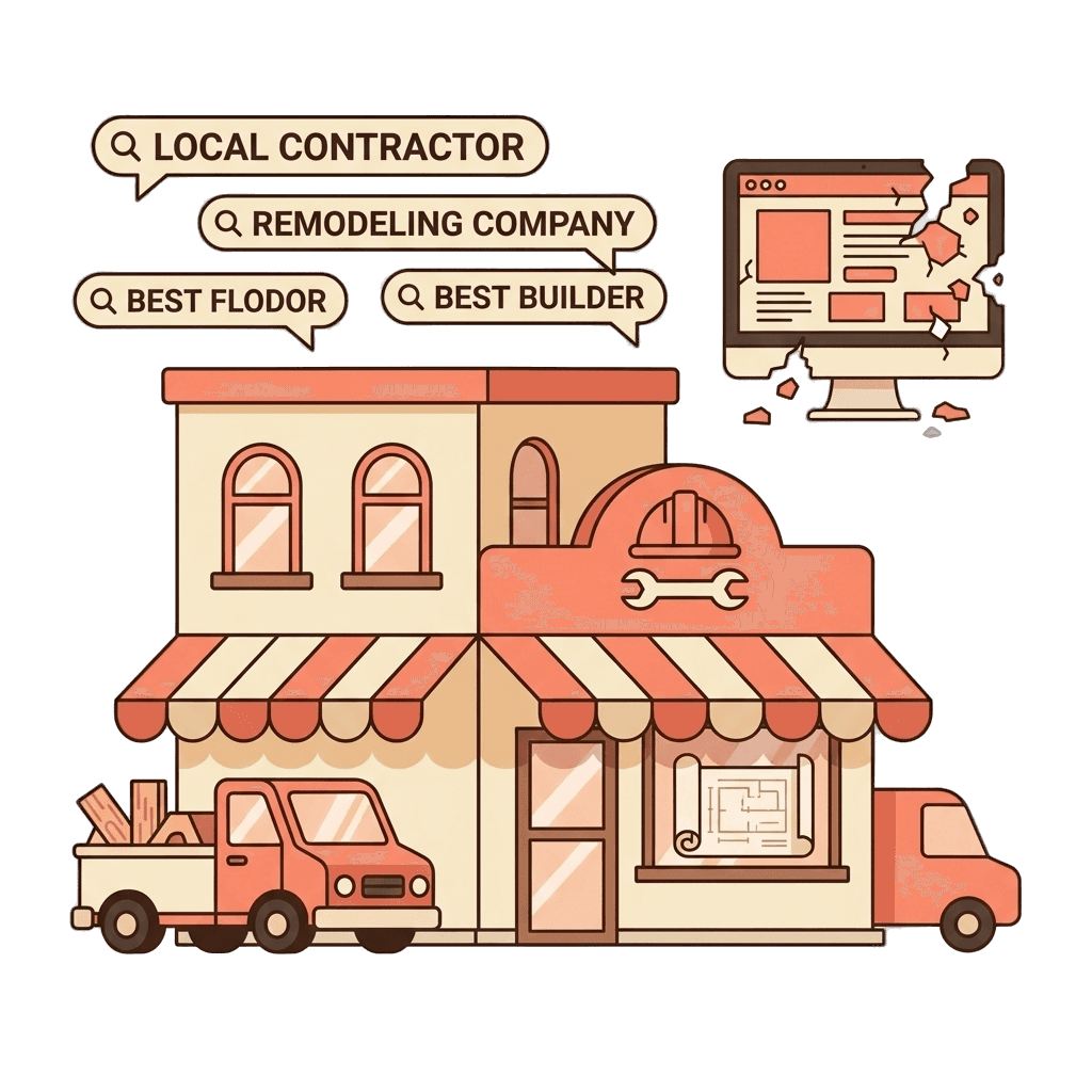 Construction company website hidden behind competitor search results