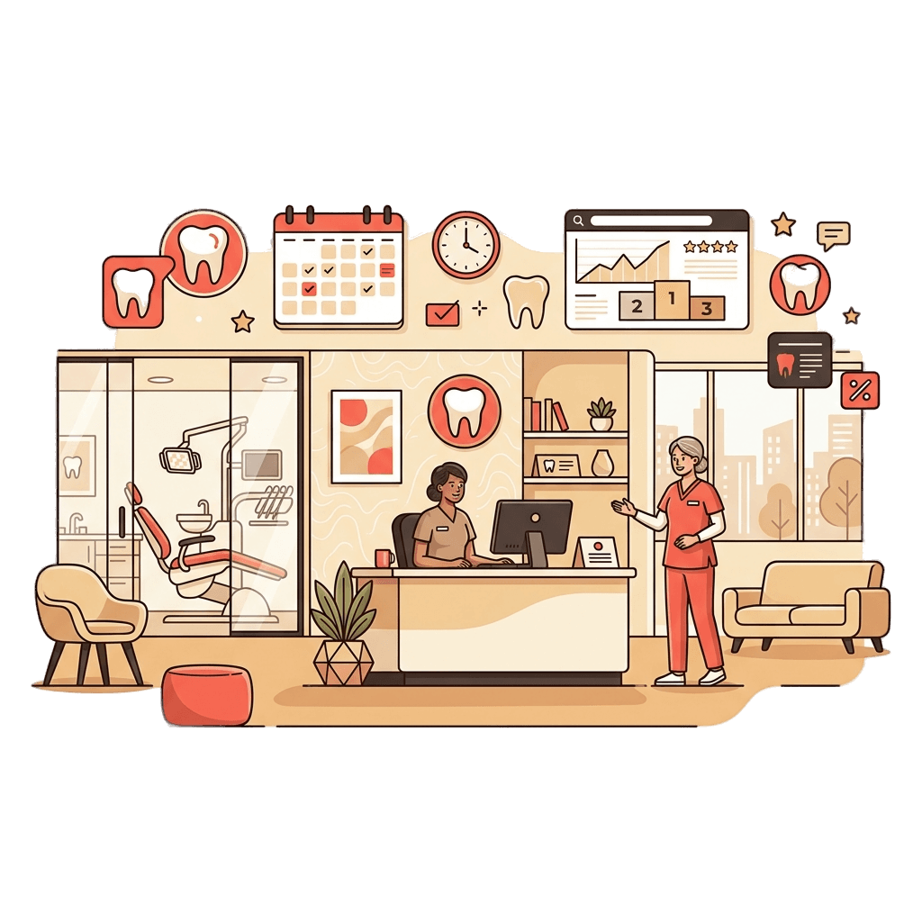 Dental practice with connected local SEO, treatment pages, and Google profile