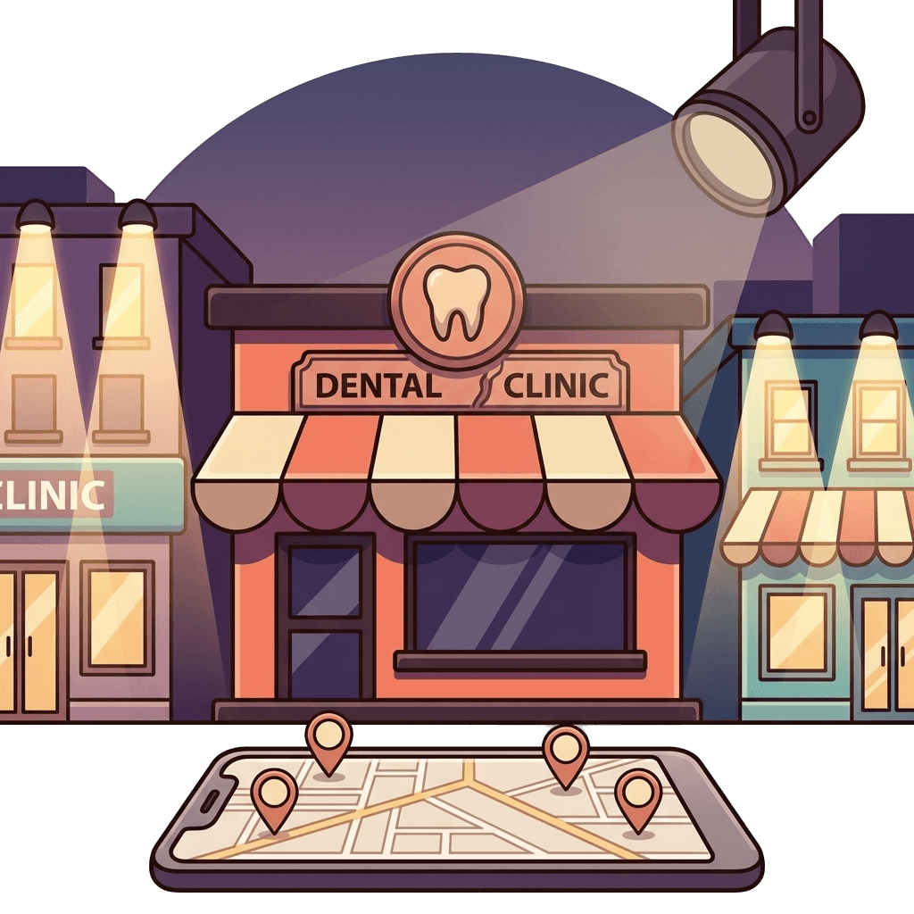 Dental practice storefront lost in search results darkness